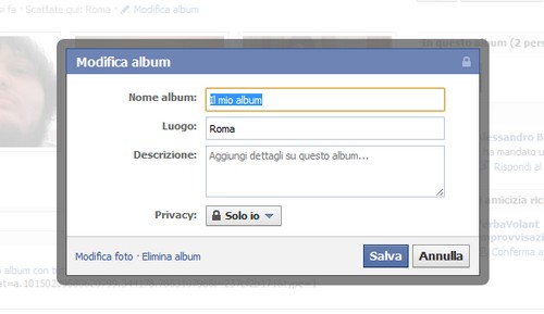 Come cancellare album da Facebook  