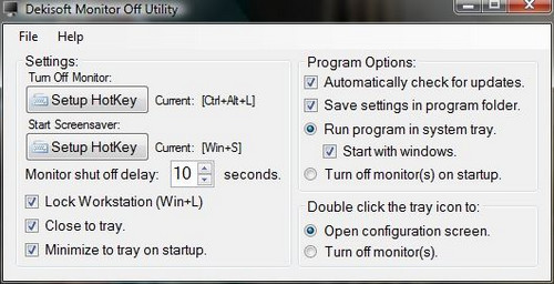 Come spegnere il monitor del PC con dei programmi dal desktop  