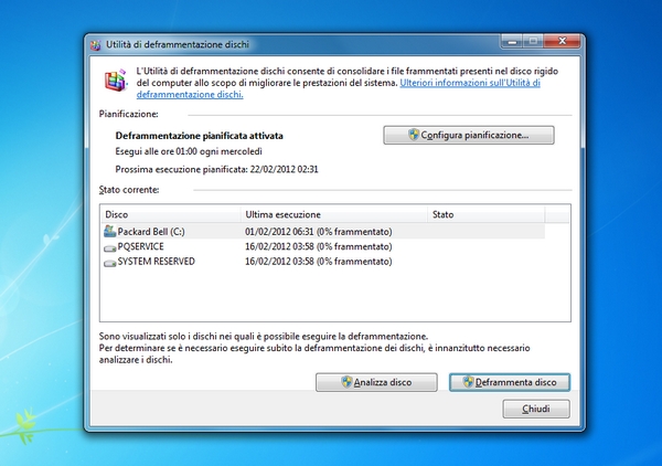 Come deframmentare disco rigido  