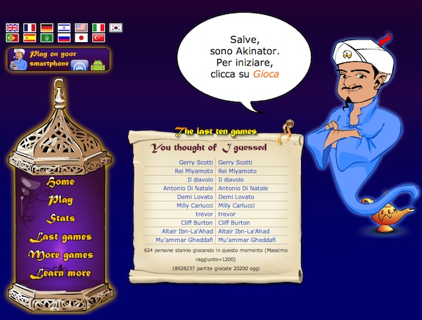 Indovina personaggi, come giocare con Akinator  