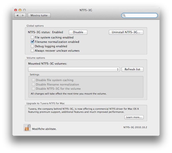 Come abilitare il supporto NTFS su Mac 