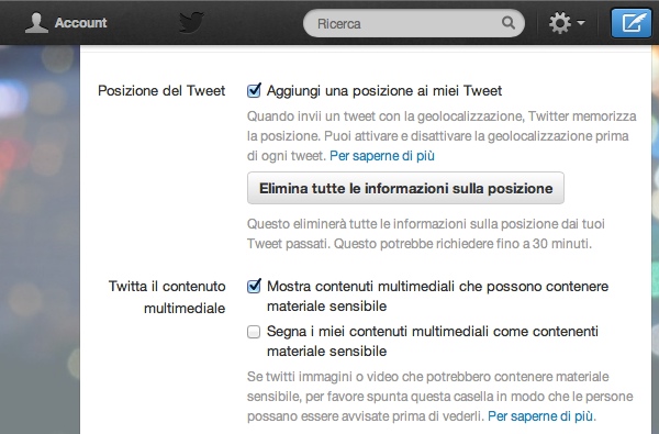 Come disattivare la geolocalizzazione su Twitter  