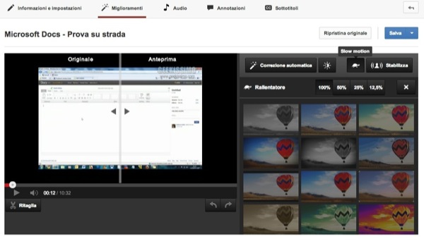 Come applicare l’effetto slow motion ai video di YouTube  