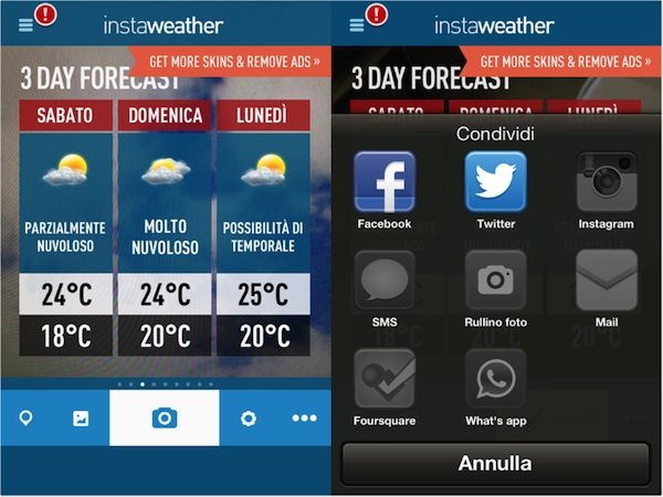 Come usare InstaWeather  