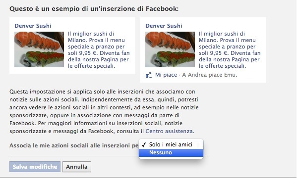 Come impedire l'uso delle proprie informazioni nelle pubblicità di Facebook  