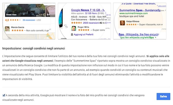 Come impedire l’uso delle proprie informazioni nelle pubblicità di Google  