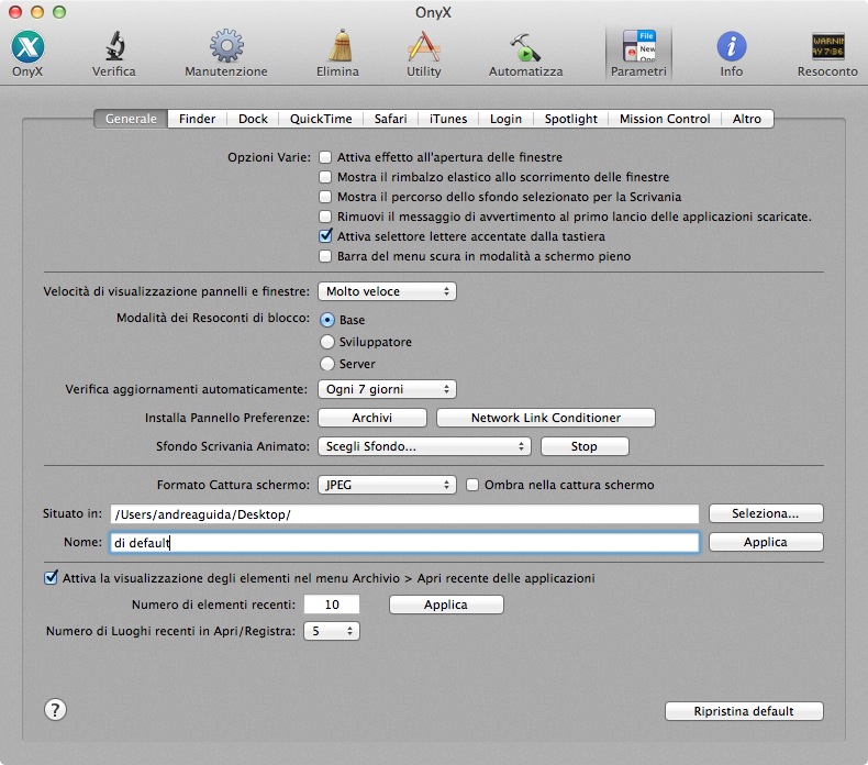 Come disattivare le animazioni di Mavericks  