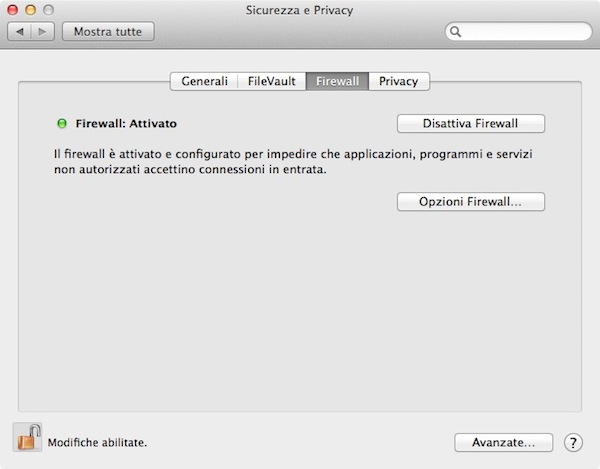 Come attivare il firewall su Mac  