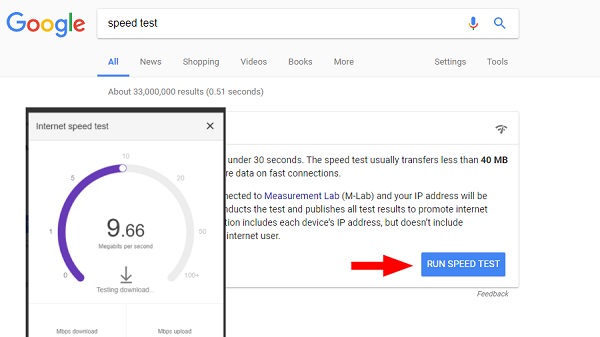 Come fare lo speedtest con Google  